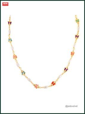Dainty 14K Gold Y-Shaped Layered Beaded Chain Necklace Trendy Drop Jewelry Gift
